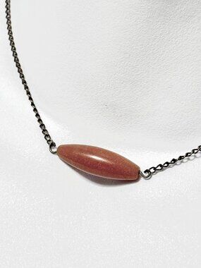 2/$20, Burnt Orange Aventurine Short Necklace, Genuine Gemstone & Bronze Chain